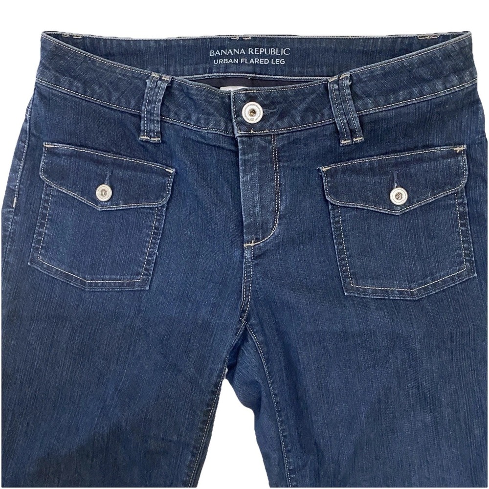 Y2K BANANA REPUBLIC Jeans Urban Bootcut Size 8 Medium Wash Stretch Flares 2009 - Picture 5 of 9